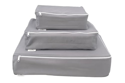 Packing Cubes Bag Pure Canvas Travel Organizers (18"x12"x4") with Durable YKK Zippers for Clothes, Shoes & Luggage Storage (Set of 3 (Large), Gray) - color: Gray, style: Set of 3 (Large)