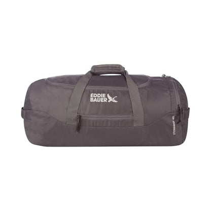 Eddie Bauer Stowaway Packable Duffel Bag | Travel | Foldable | Lightweight | Durable | Ripstop Polyester - color: Dark Smoke