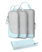 Hynes Eagle 6 Set/ 4 Set/ 2 Set Compression Packing Cubes Travel Essentials Lightweight Nylon Luggage Suitcase Organizer Bag Light Blue 4PCS - color: Light Blue-4 PCS