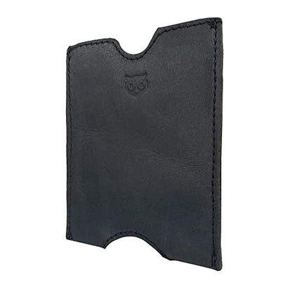 Hide & Drink, Travel Passport Pocket Sleeve Handmade from Full Grain Leather - Charcoal Black - color: Charcoal Black