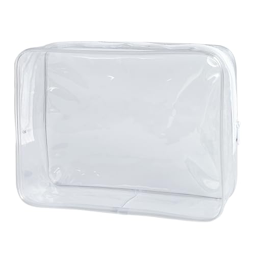 Waterproof PVC Makeup Bag - Leakproof Cosmetic Organizer for Travel Toiletry Storage 9.84×7.09×2.36 Inch for Women & Men (Clear) - color: Clear