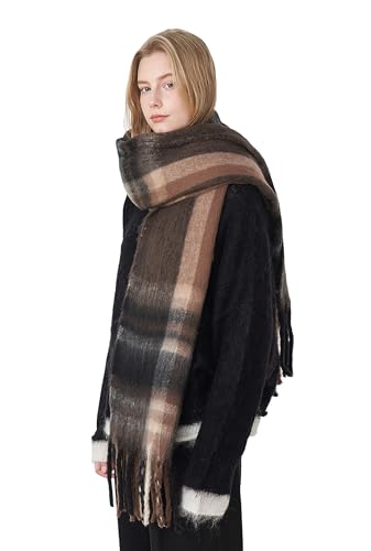Halemet Vintage Scarfs for Women Warm Shawls and Wraps for Evening Dresses Soft Poncho Coat Thick Cardigan Wrap Cozy 2026 - color: Coffee