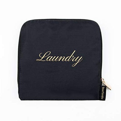 Travel Fanatics Laundry Bag for Dirty Clothes - Foldable Travel Laundry Bag for Suitcase, Hotels, Airbnbs, Cruises and Road Trips - Black - color: Black Laundry