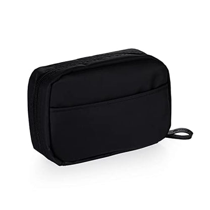 Hekyip Rectangular Beauty Bag, Small Travel Makeup Bag for Purse, Portable Waterproof Cosmetic Pouch for Ladies Women (Rectangular All Black) - color: Rectangular All Black