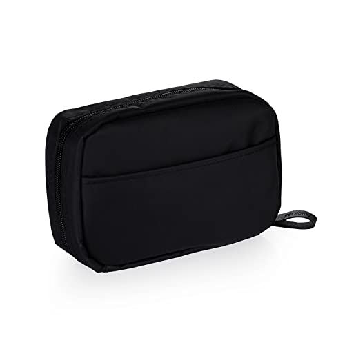 Hekyip Rectangular Beauty Bag, Small Travel Makeup Bag for Purse, Portable Waterproof Cosmetic Pouch for Ladies Women (Rectangular All Black) - color: Rectangular All Black