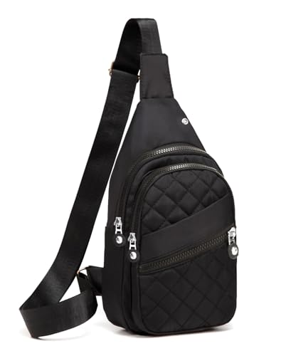 AOSTIHOT Crossbody Small Sling Backpack Sling Bag for Women, Chest Bag Daypack Crossbody for Travel Sport Running Hiking Dark Black - color: Dark Black