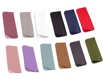 YYaaloa Soft Leather Glasses Sunglasses Cases 7x3 Inch PU Leather Travel Glasses Pouch for Women Men Kids - color: 12 Different Color