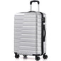 Coolife Medium Checked Luggage with Spinner Wheels, Hardside Suitcase TSA Lock Lightweight Travel Luggage 24-inch,Silver - color: sliver, size: Medium(24in)