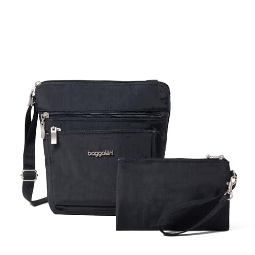 Baggallini Pocket Crossbody Bags for Women 8x8 Small Lightweight Durable Water-resistant Travel Purse W/Rfid - color: French Navy