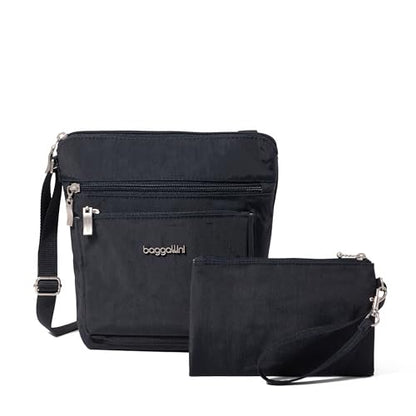 Baggallini Pocket Crossbody Bags for Women 8x8 Small Lightweight Durable Water-resistant Travel Purse W/Rfid - color: French Navy