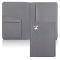 Passport Wallet, Gray, Unisex, Faux Leather, Waterproof, Slim, Lightweight, RFID Blocking, 2-in-1 Design, with Document Slots, Credit Card Slots, SIM Card Slots - color: Gray, style: Minimalist