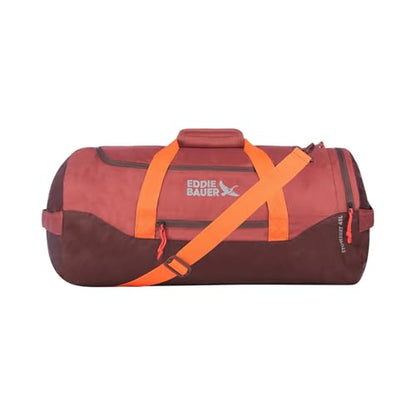 Eddie Bauer Stowaway Packable Duffel Bag | Travel | Foldable | Lightweight | Durable | Ripstop Polyester - color: Maroon