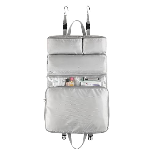 Surblue Travel Hanging Storage Bag for Luggage with Hooks and Handle Compression Packing Cube 6-in-1 Suitcase Organizer Travel Packing Organizers Space-Saving Carry-on Closet, Lightgrey - color: Lightgrey