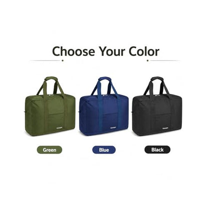 Foldable Travel Duffle Bag with Trolley Sleeve 40L Capacity, Lightweight Packable Travel Duffel Bags with the Keyhole Zipper, Weekender Overnight Nylon Carry on Bag for Men & Women, Black - color: Black