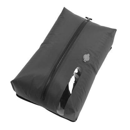 17L Vacuum Bag for Travel, Reusable Compression Storage Bag with Quick Air Release Valve, Space Saving Vacuum Seal Packing for Suitcases Luggage Backpack (With Window)