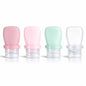 1 oz Travel Bottles, Leakproof Silicone Squeeze Bottle Mini Travel Size Container for Toiletries Lotion Shampoo and Conditioner Liquid Salad Dressing to go Condiment, TSA Approved, 4 Pack - color: Pink, Green, Clear, size: 1 oz