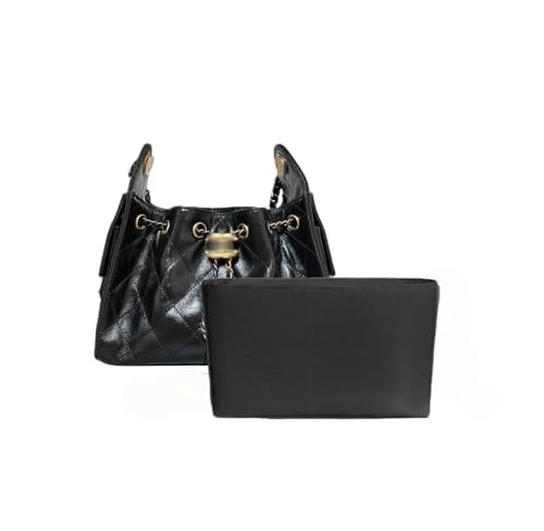Purse Organizer Insert for CHANEL 25 Bag Insert, Ultra-light Nylon Bag Organizer Water Resistant Purse Insert Divider Bag Shaper for Luxury Tote Handbags (Black, Mini) - color: Black, size: Mini