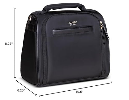 JuJuBe Insulated Bottle Bag, Breastmilk Cooler, Fits 3 Baby Bottles, Storage Tote for Nursing Mom, Daycare & Travel, Lunch Bag w/Handle & Shoulder Strap (Black) - color: Black
