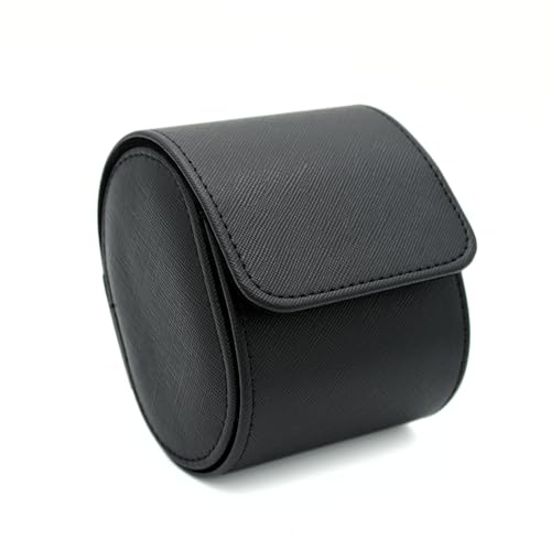 Watch Travel Case Portable Organizer - Luxury Watch Roll Travel Box Recycled Leather Watch Storage and Display for Men and Women (WCASE-1-VintageBlack) - color: VintageBlack, size: Single slot