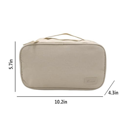 Travel Underwear Organizer Bag Packing Cube Storage Bag Recycled Polyester Lingerie Bra Socks Bag Toiletry Bag,Khaki 6# - color: Khaki 6#(Like beige color)