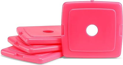 Cool Coolers by Fit & Fresh Slim Ice Packs, Quick Freeze Reusable Ice Packs for Lunch Boxes & Coolers, Long-Lasting, Space Saving Lunch Ice Packs, Dark Pink 4PK - color: Pink