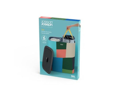 Joseph Joseph Tota 90 liter/23.8 gallon Laundry Hamper Separation Basket with lid, 2 Removable Washing Bags with Handles - Multicolor - color: Multicolor, style: Dual Compartment 90L
