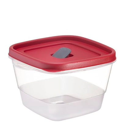 Tribello BPA-Free Plastic Food Storage Set, Red Vented Lids - Microwave, Dishwasher Safe: Perfect for Meal Prep, Leftovers, and Kitchen Organization (3 x 7-Cup) - size: 3 x 7-Cup