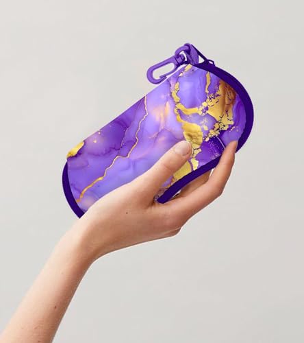 Sunglasses Case Soft Glasses Cases for Women Pouch Eyeglass Bag Eye Glass Kids Girls Sun Glasses Cute Kawaii - color: Marble Purple