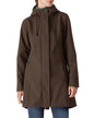 Outdoor Ventures Women's Lightweight Waterproof Fleece Lined Hooded Softshell Rain Jacket, Warm Windbreaker Long Coat - color: Chocolate, size: Large