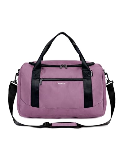 ECOHUB 16'' Personal Item Bag Mini Duffel Bag Small Travel Bag Underseat Carry on Bag for United Airlines Gym Bag for Women and Men - color: Pink with shoulder strap