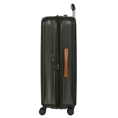 Bric's Taormina Ultra-Light Checked Luggage – Expandable Hard Shell Suitcase with TSA Lock, Anti-Tamper Zippers & 360 Spinner Mobility Wheels - 30 Inch, Olive - color: Olive, size: Checked-Large