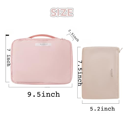 Queboom Travel Makeup Bag Cosmetic Bag Makeup Bag Toiletry bag for women and men(Pink) - color: Pink