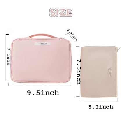 Queboom Travel Makeup Bag Cosmetic Bag Makeup Bag Toiletry bag for women and men(Pink) - color: Pink