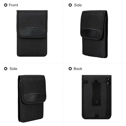 KIWIFOTOS Travel Cell Phone Pouch Crossbody Bag with Shoulder Strap for iPhone 17 16 15 14 Pro Max S26 S25 Ultar Neck Holder Smartphone Belt Holster Carrying Case - color: Black, Single Layer