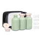 ASEVAT3.4oz 3Pcs Green Plastic Refillable Travel Shampoo and Conditioner Bottles Plastic Refillable Travel Shampoo Bottles with Flip Cap Shampoo and Conditioner Dispenser - color: Green, size: 3.4oz