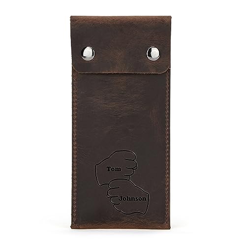 Personalized Custom Genuine Leather Watch Case,Simple Watch Bracelet Storage Bag,Portable Travel Watch Pouch (01 Coffee) - color: 01 Coffee