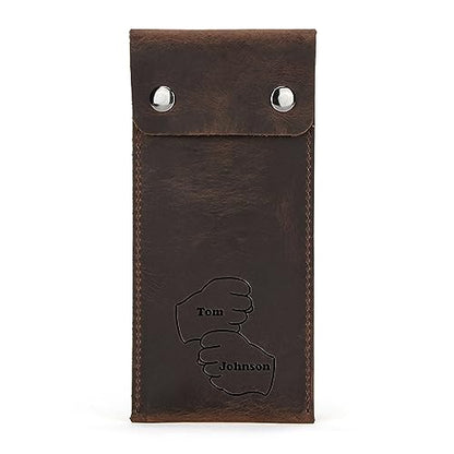 Personalized Custom Genuine Leather Watch Case,Simple Watch Bracelet Storage Bag,Portable Travel Watch Pouch (01 Coffee) - color: 01 Coffee