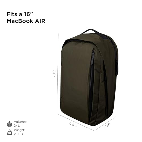 ALPAKA Metro Backpack Pro for Men - Fits 16" Laptop Business Travel Backpack with YKK Zippers, MOD Key Leash & Luggage Pass-through, Weatherproof X-pac Material Work Bag(Olive Green) - color: Olive Green