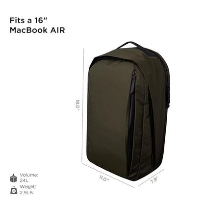 ALPAKA Metro Backpack Pro for Men - Fits 16" Laptop Business Travel Backpack with YKK Zippers, MOD Key Leash & Luggage Pass-through, Weatherproof X-pac Material Work Bag(Olive Green) - color: Olive Green