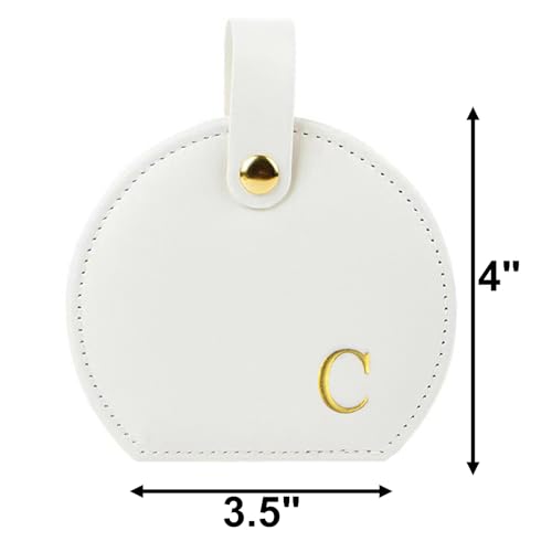 Travel Jewelry Case,Personalized Jewelry Box,Elegant Half-Moon Design with Personalized Golden Initial Case,Personalized Gifts for Women,Jewelry organizer;Personalized Gifts for Women or Friends(C) - style: C