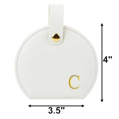 Travel Jewelry Case,Personalized Jewelry Box,Elegant Half-Moon Design with Personalized Golden Initial Case,Personalized Gifts for Women,Jewelry organizer;Personalized Gifts for Women or Friends(C) - style: C