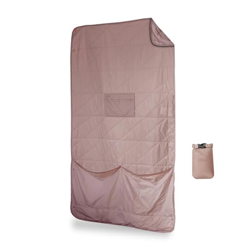 Gravel Layover Travel Blanket – Ultra-Light Compact Blanket for Camping and Outdoor Adventures - Down Alternative Portable Travel Blanket for Layovers & Road Trips (Quartz) - color: Quartz