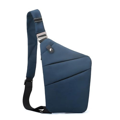 Anti Theft Travel Bag, One Shoulder Large Capacity Cross-body Bag Chest Fashion Lightweight Sling Bags for Travel Sports - color: Blue, style: Left Shoulder