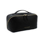 Travel Makeup Bag – Large Cosmetic Organizer with Waterproof PU Leather, Smooth Double Zipper & Tear-Resistant Lining, Toiletry Pouch for Women (Black) - color: 01-Black