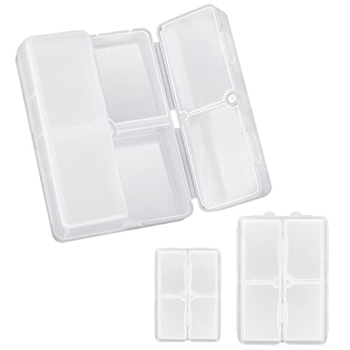 FYY 2 Pcs Daily Pill Organizer, 7 Compartments Portable Pill Case Travel Pill Organizer,[Folding Design] Pill Box for Purse Pocket to Hold Vitamins,Cod Liver Oil,Supplements and Medication-Clear - color: Clear, size: Large (1 Piece), Small (1 Piece)