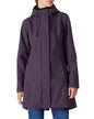 Outdoor Ventures Women's Lightweight Waterproof Fleece Lined Hooded Softshell Rain Jacket, Warm Windbreaker Long Coat - color: Purple, size: Small