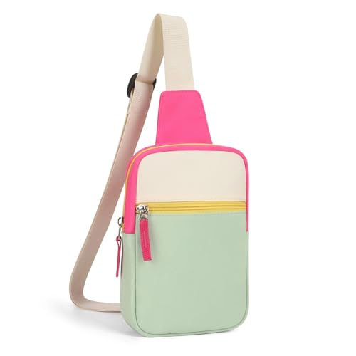 Birthday Gifts for 8 9 10 11 12 Year Old Teens Girls Kids, Fanny Pack Crossbody Bag Sling Belt Bags Purse, Dorm Travel Essentials for Girls Fashion, Preppy Tween Teen Girl Gift Trendy Stuff - color: Beige&Green