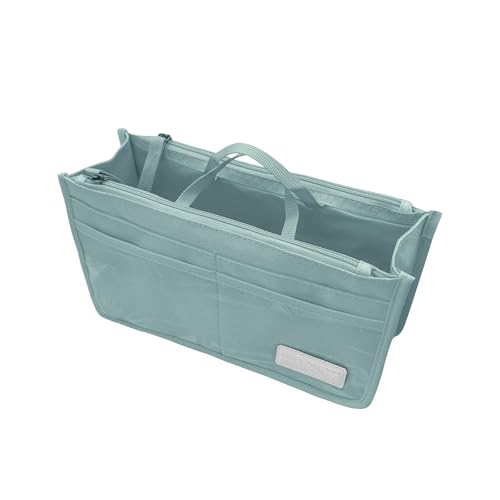 Bag Organizer Insert for Women, 13 Pockets Purse Organizer Insert for Tote, Bag Organizer Handle Large Capacity (Light Blue) - color: Light Blue