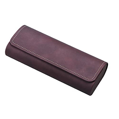 LifeArt Eyeglass Case Hard Shell, Portable Sunglass Case for Women and Men, fashionable PU Leather Eyeglass Case, Lightweight - color: Qhcx(dark Red)
