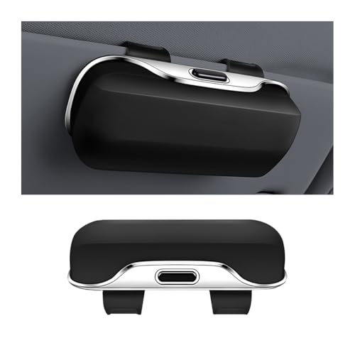 zipelo Sunglasses Holder for Car Sun Visor, Protective Automotive Eyeglasses Storage Case Hanger, Soft Vehicle Interior Glasses Organizer Box Accessories, Universal for SUV Sedan Truck (Black) - color: Black